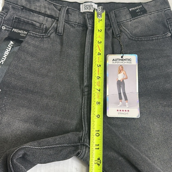 Simple Society Straight Super High Rise Distressed Denim Jeans Size 7/28 NWT - Picture 11 of 12